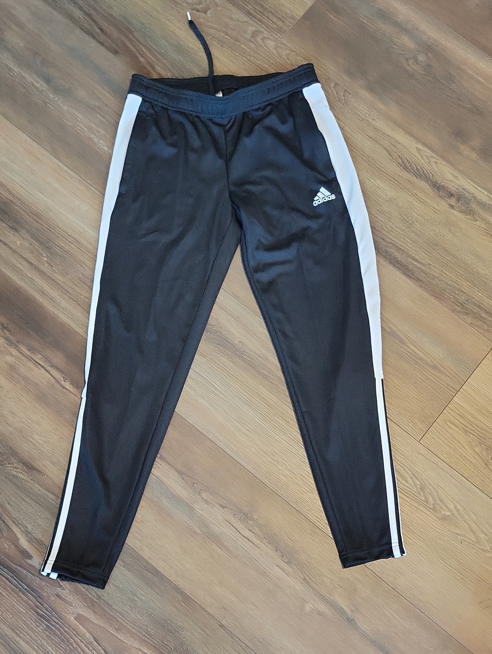 adidas Black Joggers with White Side Panels